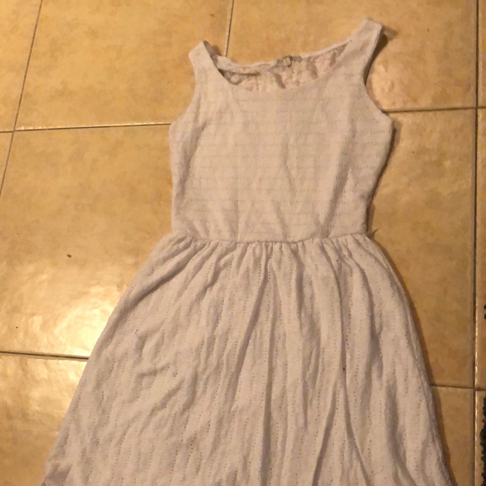Cute white medium dress for kids